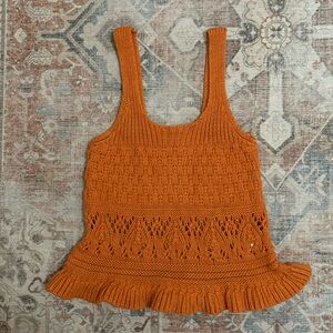 Elegant Orange Knit Tank Top